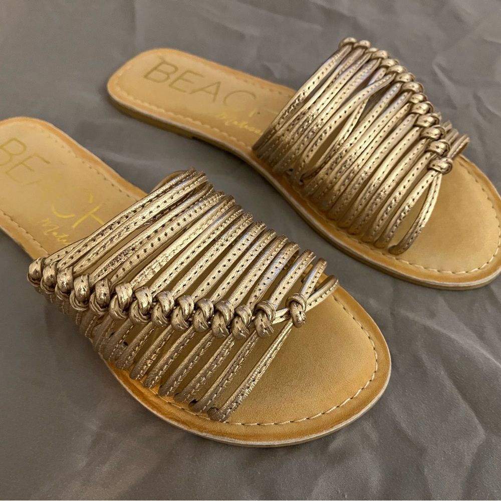 Beach by Matisse Gold & Tan Sandals